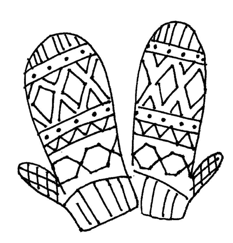 free winter mittens coloring pages - photo #36