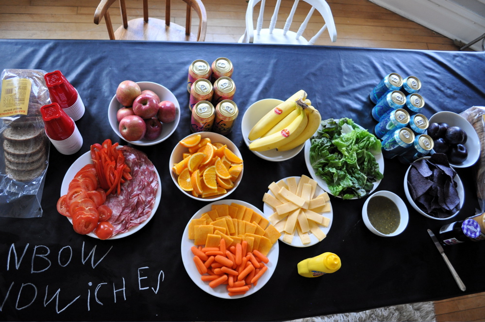 birthday party food for kids. the rainbow irthday party:
