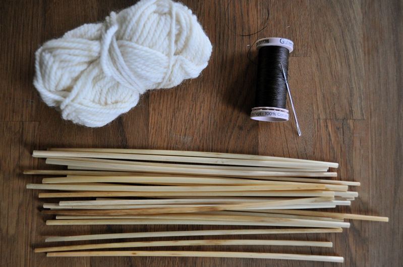 materials for make a pompom and straw garland materials for make a pompom and straw garland