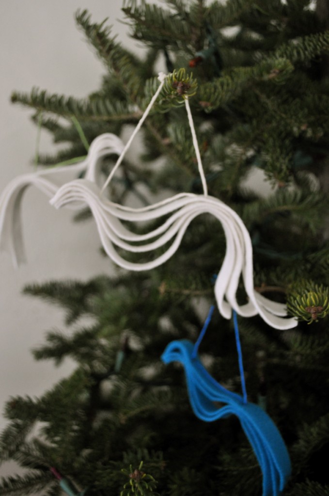 felt bird ornaments