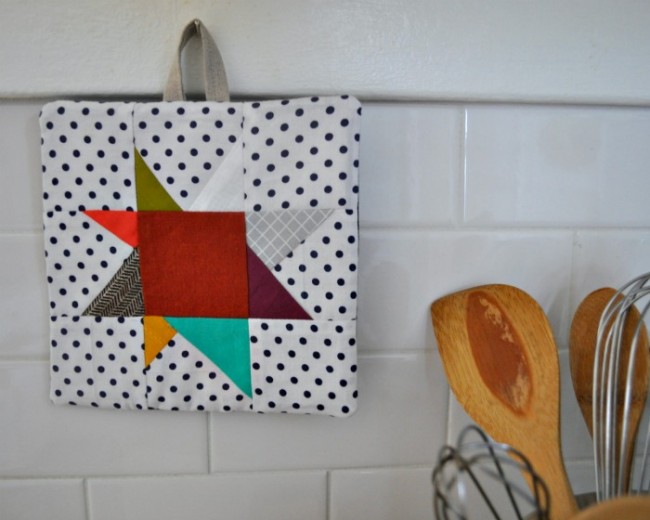 wonky star potholder