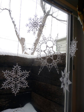 snowflakes in the window