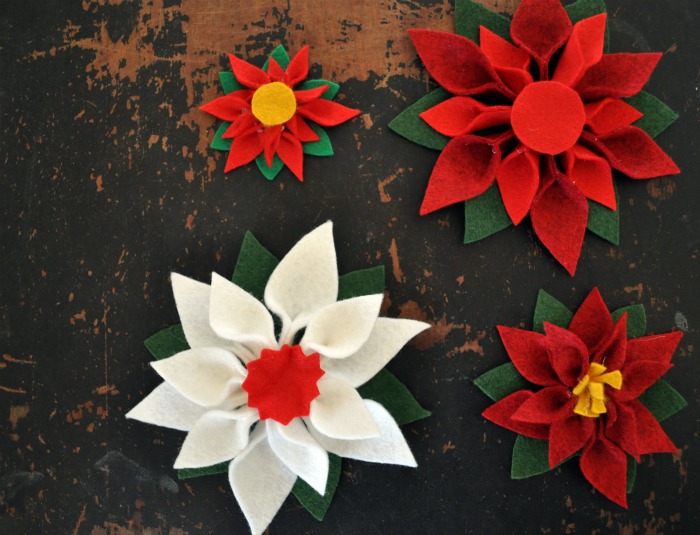 felt pointsettias