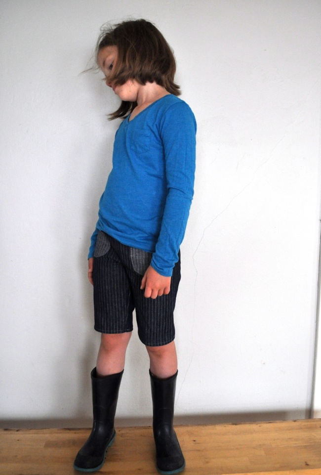 railroad stripe shorts